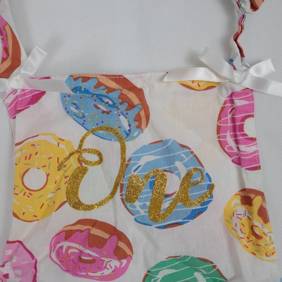 Baby Girls 1st Birthday Donut Romper Headband Outfit Set Size 12M - Picture 4 of 10